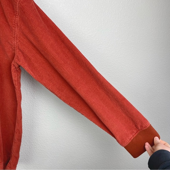 Urban Outfitters Men's Large Teracotta Corduroy Popover Collared Shirt Orange - Picture 9 of 16